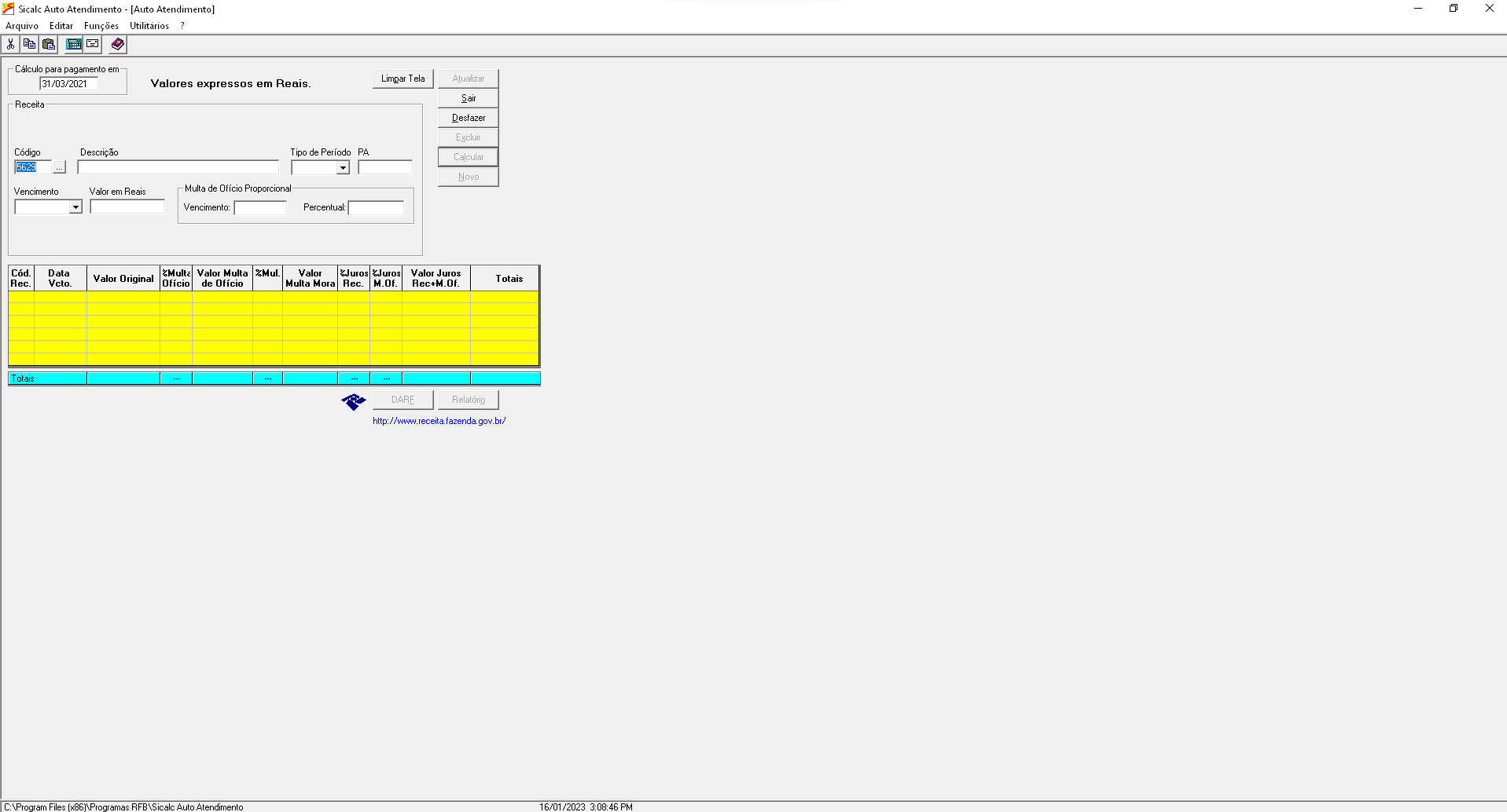 Sicalc formulário 2